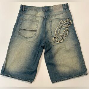 Vtg Men’s G-Unit Denim Co Jean Shorts 36 Baggy Y2K 2000s Hip Hop Streetwear Logo